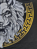 Boys Kids T-Shirt Shorts Set Diamante Baroque Lion Print Fashion Summer Top Short Set.