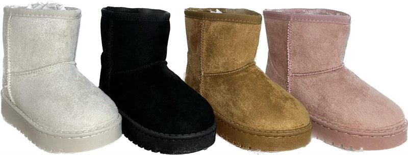 Girls Faux Fur Lined Ankle Boots