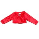 Girls Kids Babies Bolero Faux Fur Bridesmaid Shrug Long Sleeve Wedding Cape