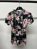 Girls Flower Print Dress With Bag