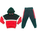 Boys Kids Tracksuit Panel Hoodie Joggers Jogging Bottoms Outfit Set Reflective.