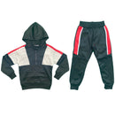Boys Kids Panel Tracksuit Jacket Jogging Bottoms Sport Joggers PE Gym Set Warm.
