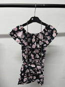 Girls Flower Print Playsuit With Bag