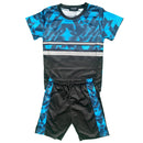 Boys Kids T-Shirt Short Set Reflective Outfit Two Tone Shorts Gym