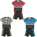 Boys Kids T-Shirt Short Set Reflective Outfit Two Tone Shorts Gym