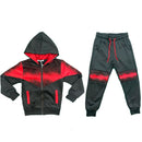 Boys Kids Panel Tracksuit Jacket Joggers Jogging Bottoms Sport PE Gym Set Warm.