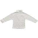 Baby Kids Plain Long Sleeve Top Boys Girls T-Shirt Thick Cotton Polo Neck Warm.