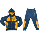 Boys Tracksuit Cotton Jacket Jogging Bottoms Set Outfit Panel Kids