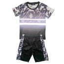 Boys Kids T-Shirt Short Set Reflective Outfit Two Tone Shorts Gym