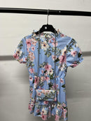 Girls Flower Print Dress With Bag