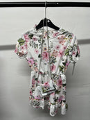 Girls Flower Print Dress With Bag