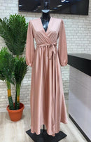 Ladies Belted Satin Dress