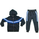 Boys Kids Tracksuit Stripe Panel Jacket Joggers Jogging Bottoms Outfit Set.