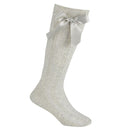 Girls Kids Knee High Socks Bow School Cotton Rich Long Children