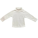 Baby Kids Plain Long Sleeve Top Boys Girls T-Shirt Thick Cotton Polo Neck Warm.