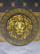 Boys Kids T-Shirt Shorts Set Diamante Baroque Lion Print Fashion Summer Top And Short Set.