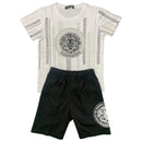 Boys T-Shirt Shorts Set Lion Print Diamante Set Outfit Kids Summer Top Outfit
