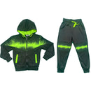 Boys Kids Panel Tracksuit Jacket Joggers Jogging Bottoms Sport PE Gym Set Warm.
