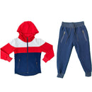 Boys Girls Kids Tracksuit Panel Jacket Joggers Jogging Bottoms Outfit Set.