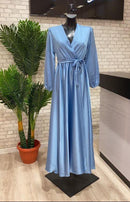 Ladies Belted Satin Dress