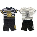 Boys Kids T-Shirt Shorts Set Diamante Lion Print Fashion Summer Top And Short Set.