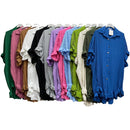 Ladies Crinkle Gold Button Shirt Dress Short Sleeve