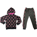Girls Tiger Print Tracksuit Matching Jacket And Joggers