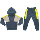 Boys Kids Panel Tracksuit Jacket Jogging Bottoms Sport Joggers PE Gym Set Warm.