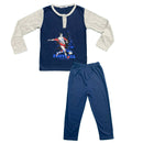 Boys Kids Pyjamas Long Sleeve Top Bottom Set Nightwear Football Cotton Sleepwear