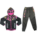 Girls Chain Print Tracksuit Matching Jacket And Joggers