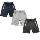 Boys Shorts Plain Zip Pockets Sports Kids Gym PE School Summer Football