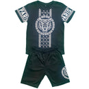 Boys Kids T-Shirt Shorts Set Baroque Chain Tiger Print Fashion Summer Top Outfit