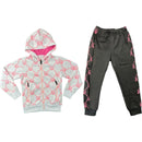 Girls Tiger Print Tracksuit Matching Jacket And Joggers