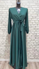 Ladies Belted Satin Dress