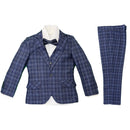 Boys Suits 5 Piece Checked Wedding Page Boy Party Prom Suit Formal Kids