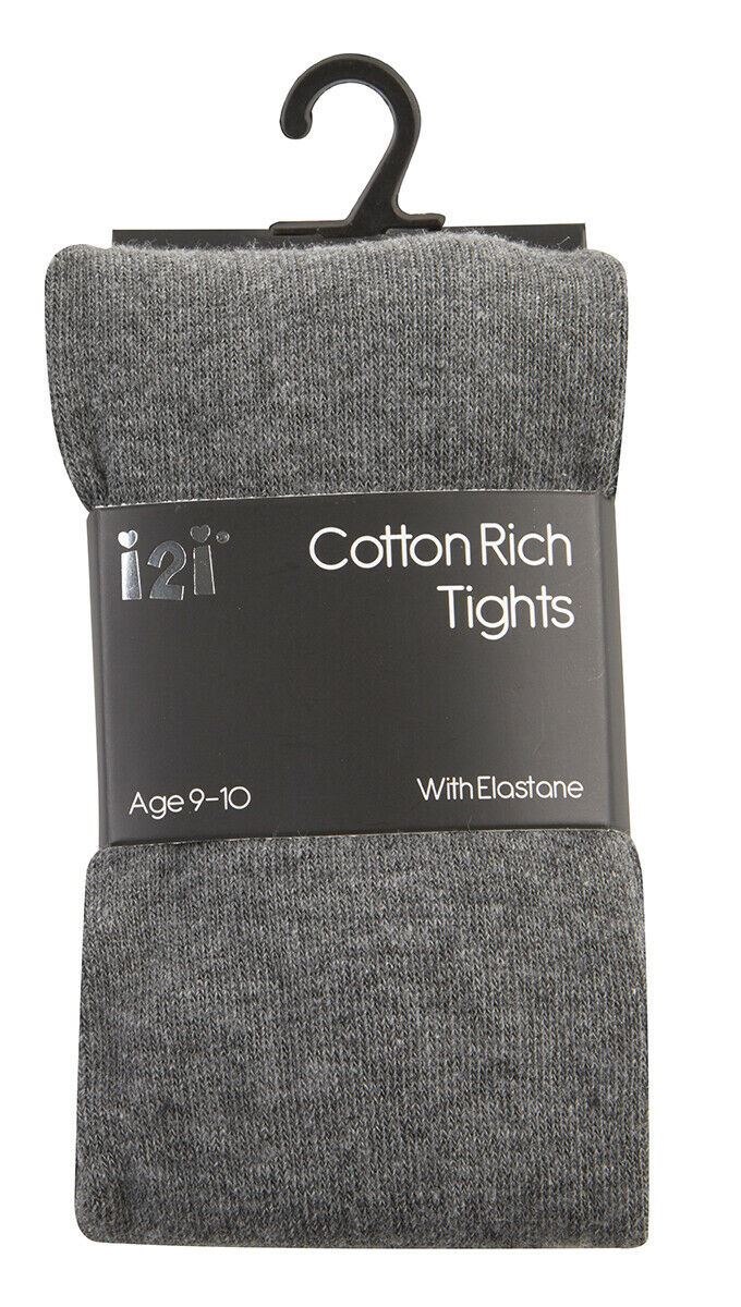 Girls Kids Tights Cotton Rich Plain School Warm Thick