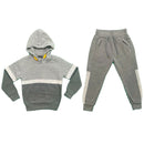 Boys Kids Tracksuit Panel Hoodie Joggers Jogging Bottoms Outfit Set Reflective.