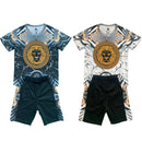 Boys Kids T-Shirt Shorts Set Baroque Lion Print Sports Diamante Gym Outfit Summer