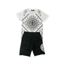 Boys Lion Print Short Set Outfit Diamante