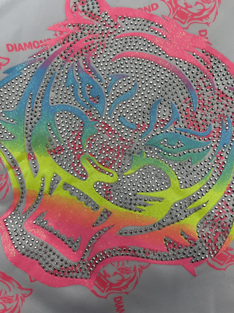 Girls Tiger Print Tracksuit Matching Jacket And Joggers