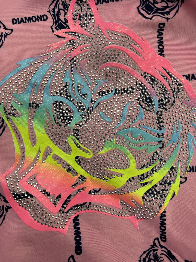 Girls Tiger Print Tracksuit Matching Jacket And Joggers